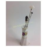 Hat pins, vintage, hat pin vase Bavarian