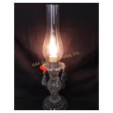 Lamp with hanging prisms, vintage, electric,