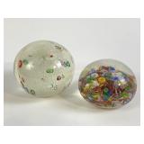 Art Glass - Two Murano Milleflori Paperweights
