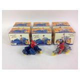 Deluxe plastic motorcycle and rider, qty 6
