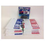 Notebook sheets of paper, dry erase markers, most