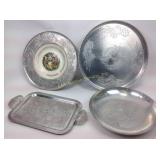 Embossed Aluminum Platters - 18 in, 16 in, 15 i