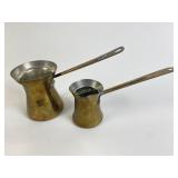 Vintage brass coffee brewing pot/measuring cup