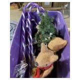 Christmas decor including light up candy canes,