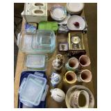 Kitchen items including hi Rex bake pants glass