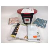 Kitchen Aid salad spinner, note pads, , nib,