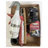 Spray bottles, tools, miscellaneous hardware, all