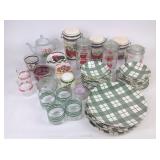 Canister set, plastic fruit, thermo straps, tea