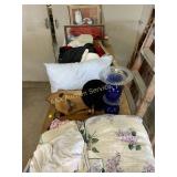 Pillows, bed linens, assorted men