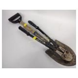 Tools, bolt cutters, shovel