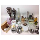 Scarves, sweaters, decor, maple syrup tin, slot