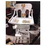 Painted high chair, weR, paint chipping