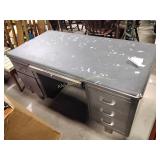 Metal desk, wear, stains, rust