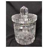 Cut crystal biscuit jar