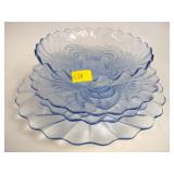 Cambridge Caprice Moonlight Blue glass footed