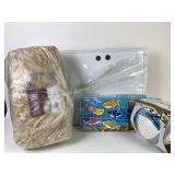 Whiteboard, decorative straw, volleyball, baby