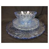 Cambridge Caprice moonlight blue glassware