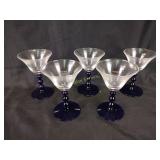 Cambridge cobalt glass stemware