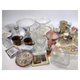 Kitchen ware, candlesticks, mugs, glass bake