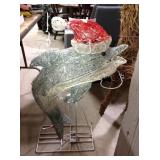 Christmas dolphin, lighted lawn decor, untested