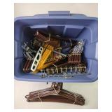 Wooden hangers, plastic hangers, with totes with