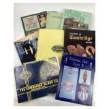 Books, kitchen glassware, cobalt blue glass,