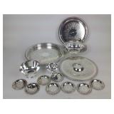 Silverplate trays & bowl