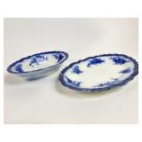 Flow blue platter & vegetable - Touraine - small