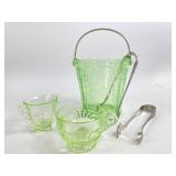 Cambridge uranium green depression glass ice