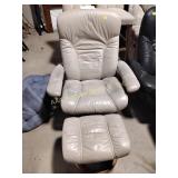 Reclining chair and ottoman,  some wear and