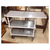 Rolling cart. Paint wear. 32.5"h x 38"w x 15"w