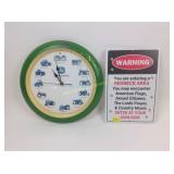 John Deere clock, metal redneck sign
