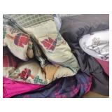 Comforters, bedding, assorted clothing