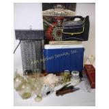 Wood wall shelf, Coleman cooler, insulated static