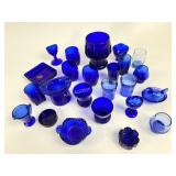 Cobalt blue glassware incl. Cambridge Georgian