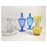 Cambridge glass covered candy dishes, clear