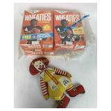 Ronald McDonald doll. Wheaties boxes with Chicago