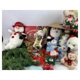 Christmas items including stuffed animals