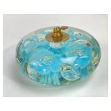 Paperweight art glass pen holder