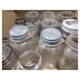 Ball jars, ideal, some with lids, variety of