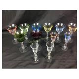 Cambridge glass stemware, assorted colors