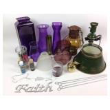 Purple vases, Lantern, owl vase, lamp, storage