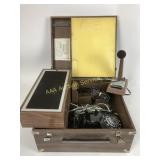 Darome mics, speaker, rotary telephone in case