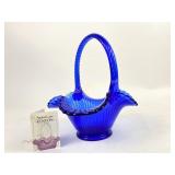 Fenton cobalt glass basket