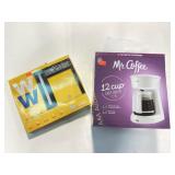 Mr. Coffee new in original box, Conair body scale