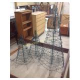 3 lit metal Christmas tree lawn ornaments. Height