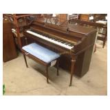Poole piano. Surface wear. 37"h x 56"w x 23.75"d