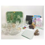 Anchor Hocking Crystal Glasses, vintage metal