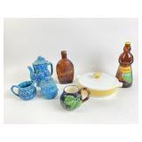 Fitz Floyd vase, Corningware baking dish, Inarco