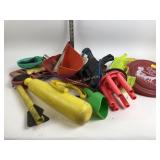 Water guns play school toys, Nerf gun, frisbees